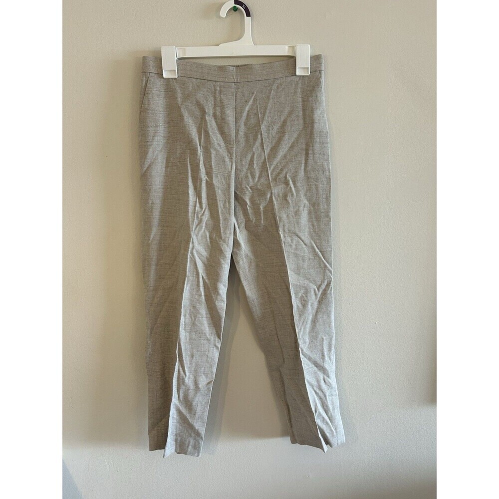 Theory Straight Leg Pants Women Size 14 Linen Blend Summer Beige